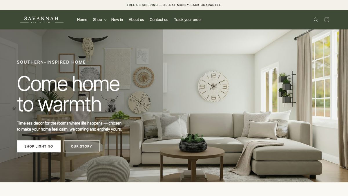 Homepage van Savannah Living Co